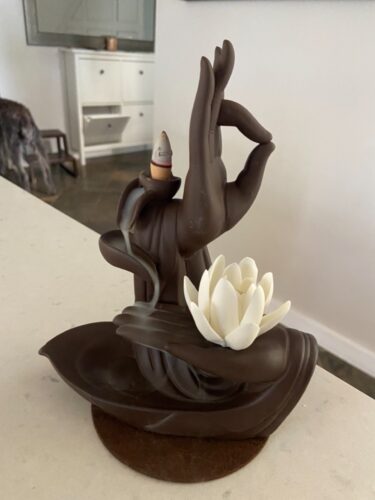 ERIAM™ Ceramic Lotus Waterfall Backflow Incense Burner photo review