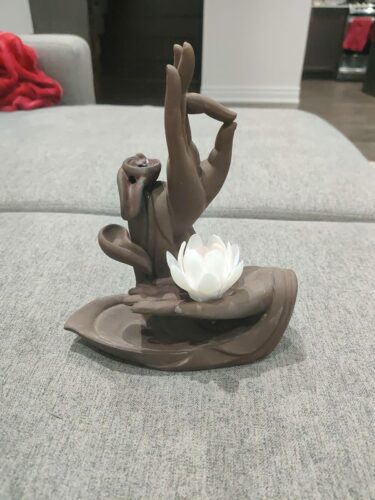 ERIAM™ Ceramic Lotus Waterfall Backflow Incense Burner photo review