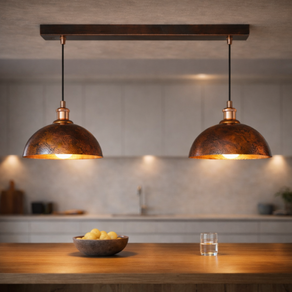 Antique Copper Light Fixture | Pack of Two Pendant Lights