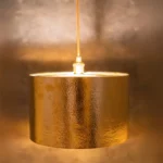Hammered Brass Cylinder Pendant Light