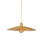 Flat Disc Pendant Light Antique Brass