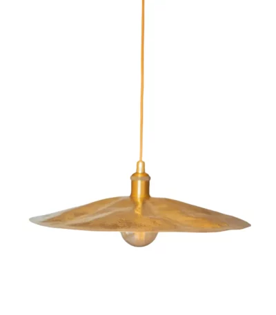 Flat Disc Pendant Light Antique Brass