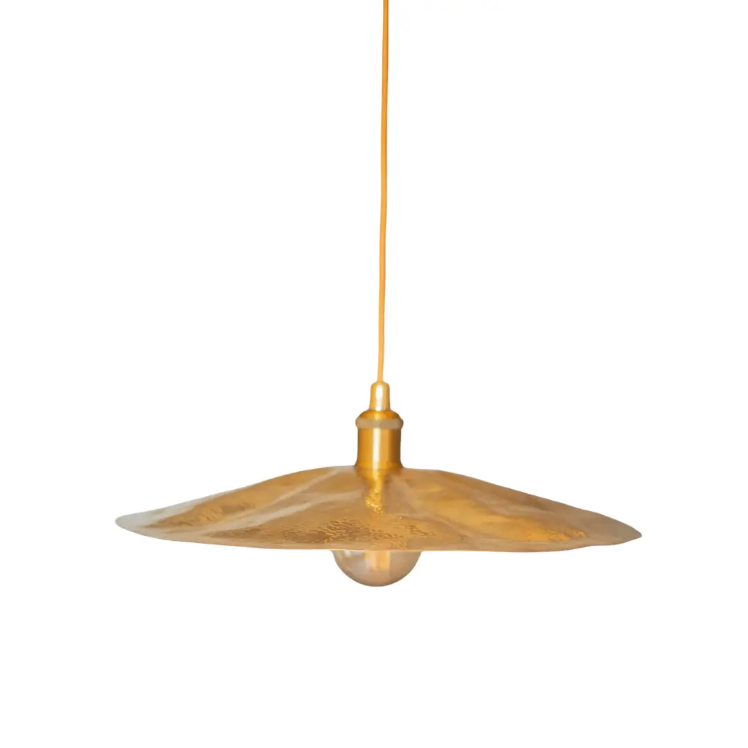 26 Flat Disc Pendant Light Antique Brass