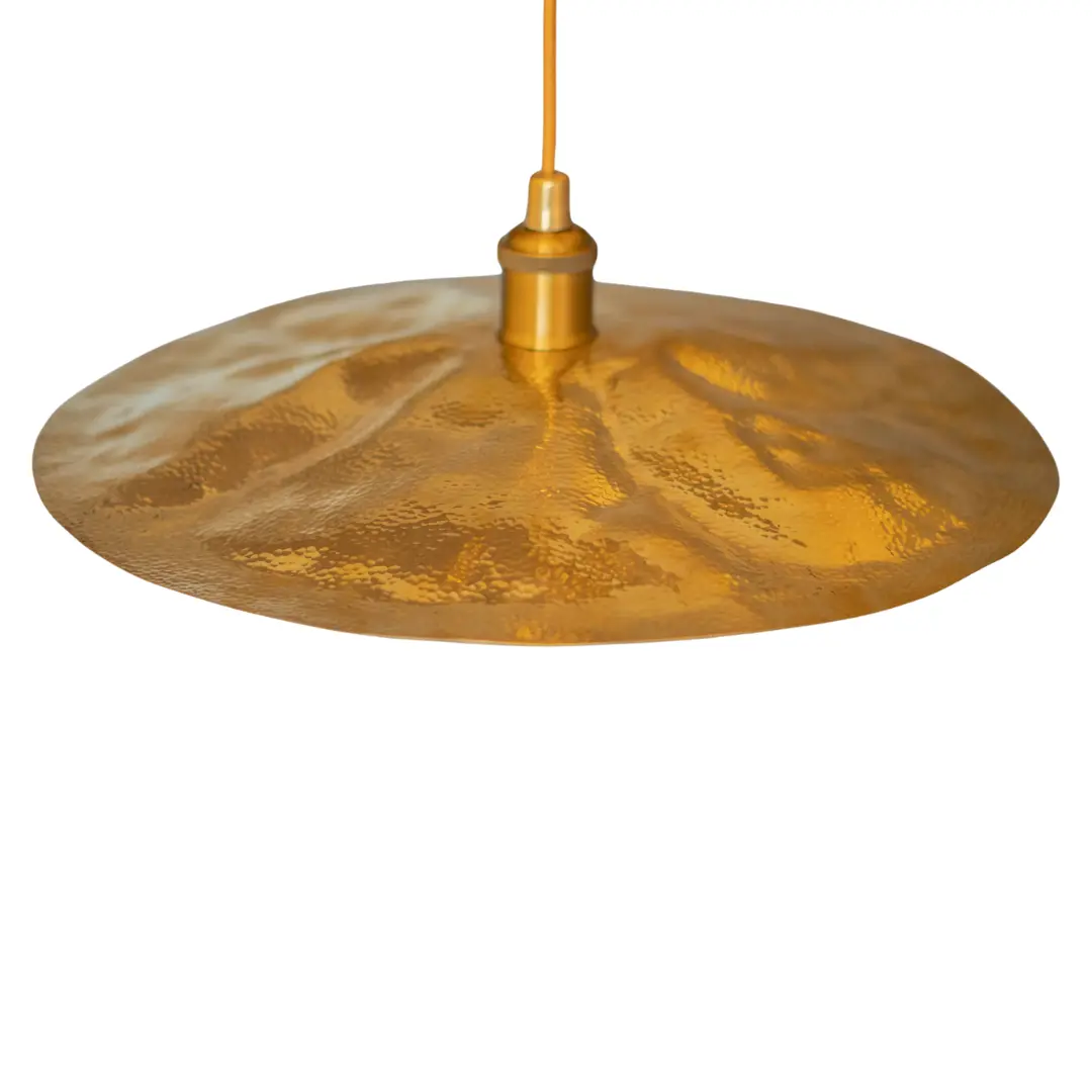 Flat Brass Disc Pendant Shade