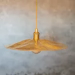 Flat Disc Pendant Light Antique Brass