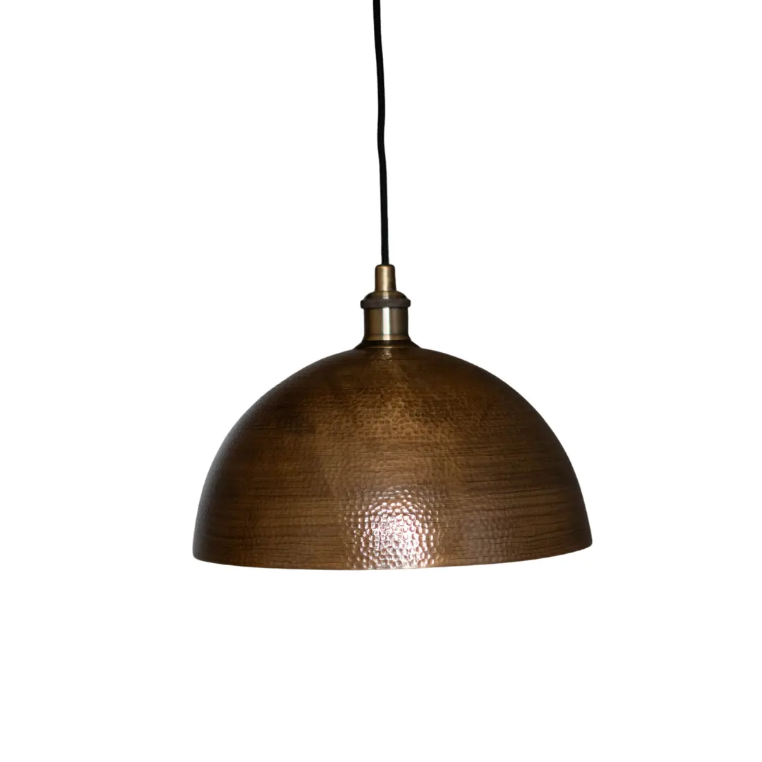 43 Antique Brass Dome Ceiling Light