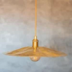Flat Disc Pendant Light Antique Brass