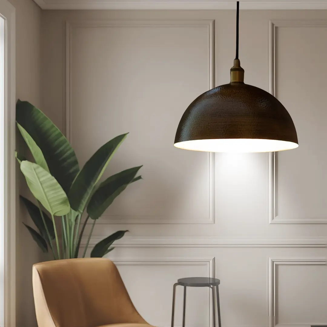 Dome Ceiling Light – Antique Brass Pendant