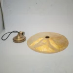 Flat Disc Pendant Light Antique Brass