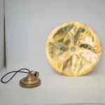 Flat Disc Pendant Light Antique Brass