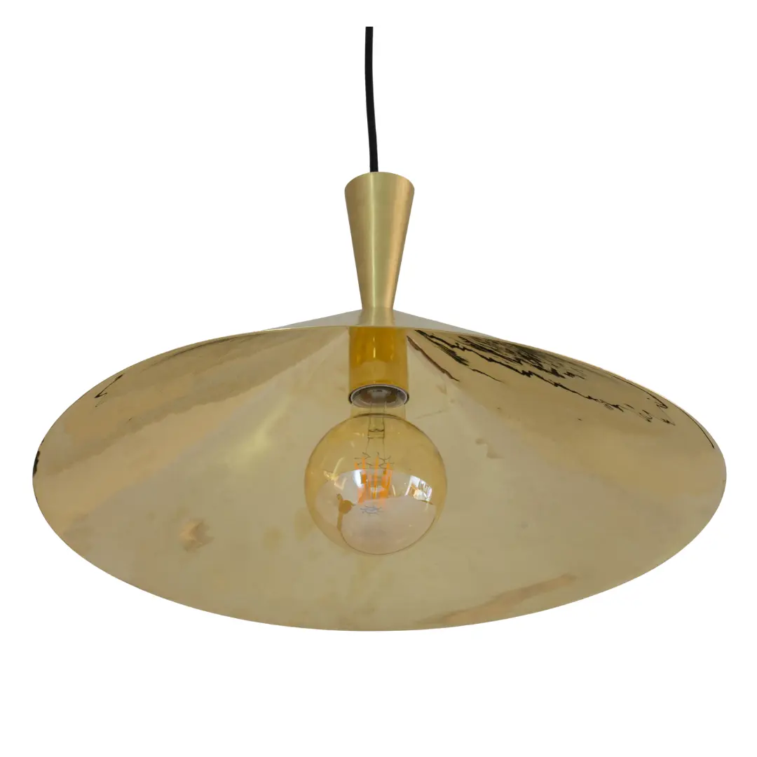 Brushed Brass Cone Pendant
