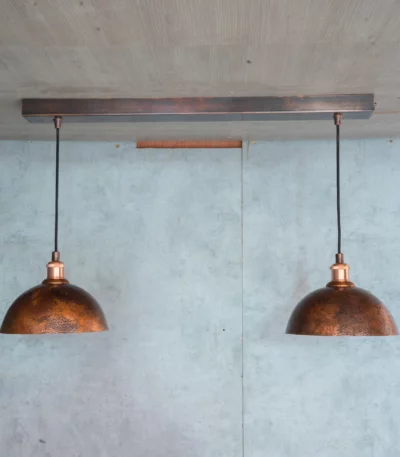 Antique Copper Light Fixture – Pack of Two Pendant Lights