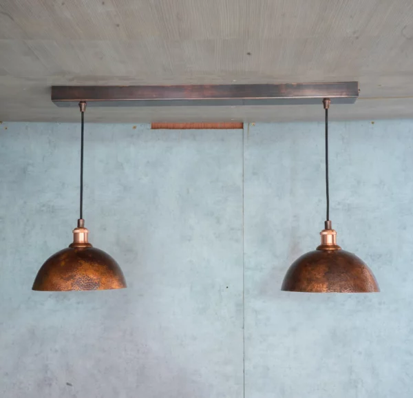 Antique Copper Light Fixture – Pack of Two Pendant Lights