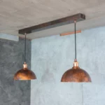 Antique Copper Light Fixture – Pack of Two Pendant Lights