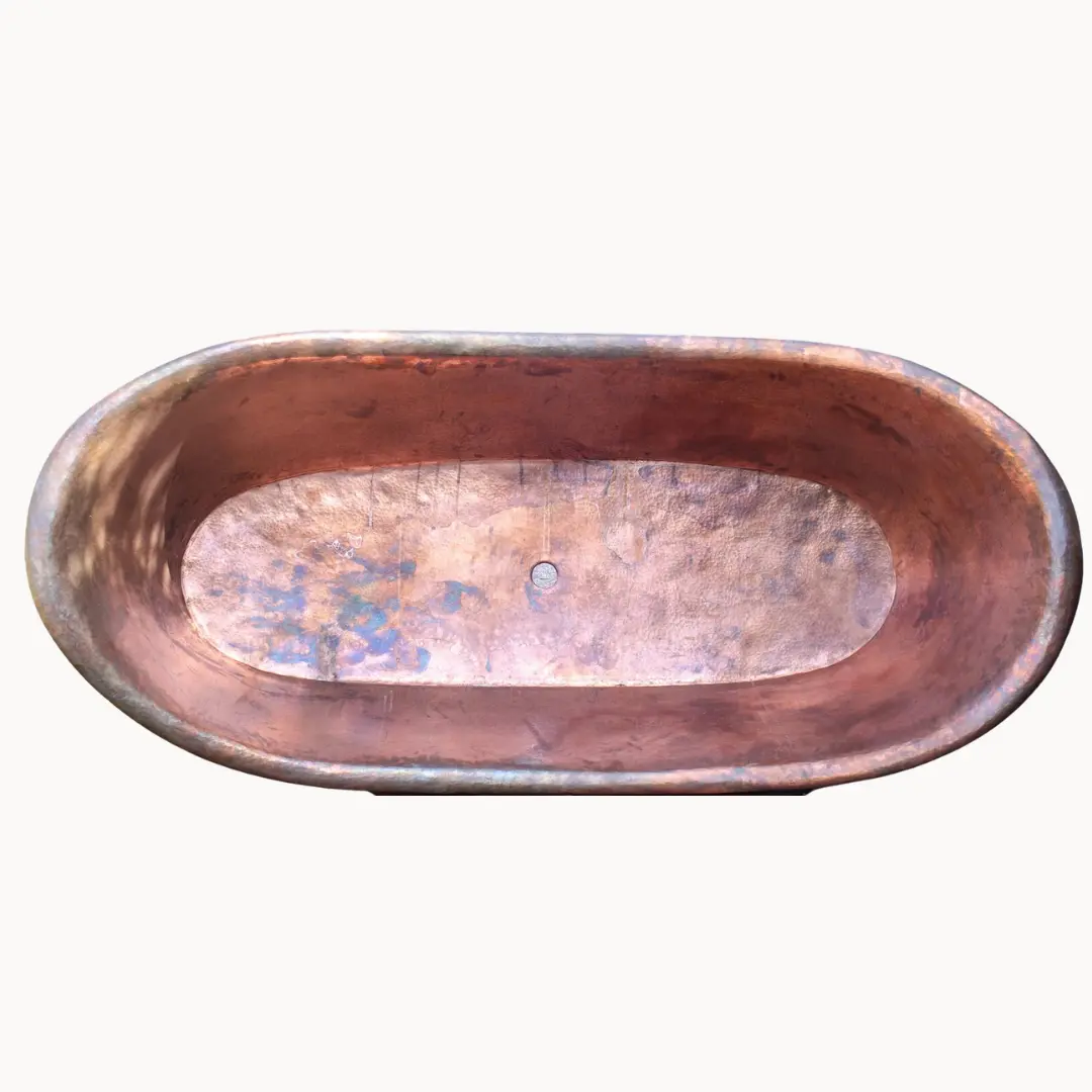 Hammered Copper Bathtub Details