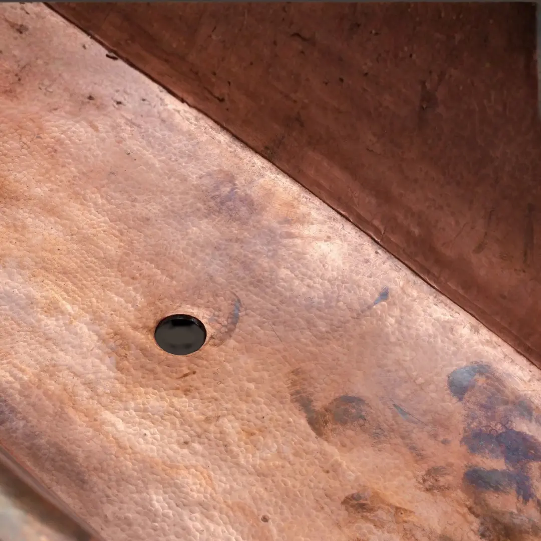 Freestanding Copper Tub Interior