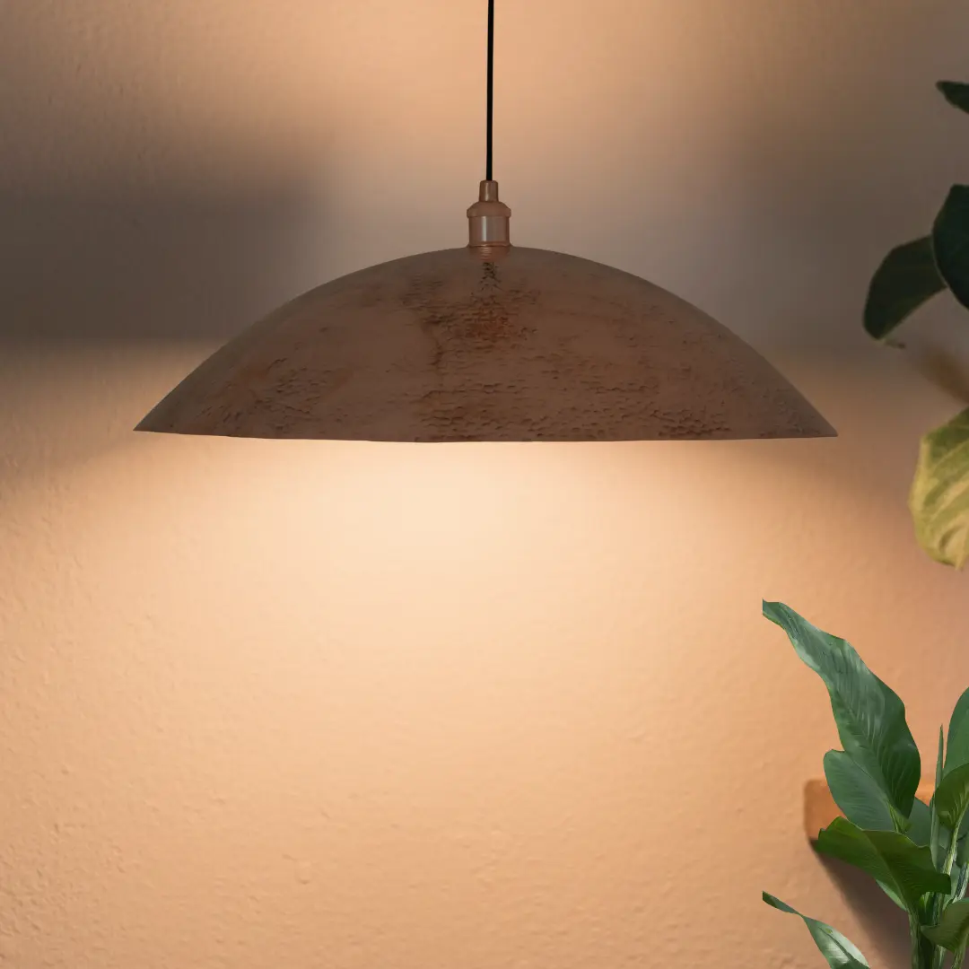 Copper Light Pendant in use