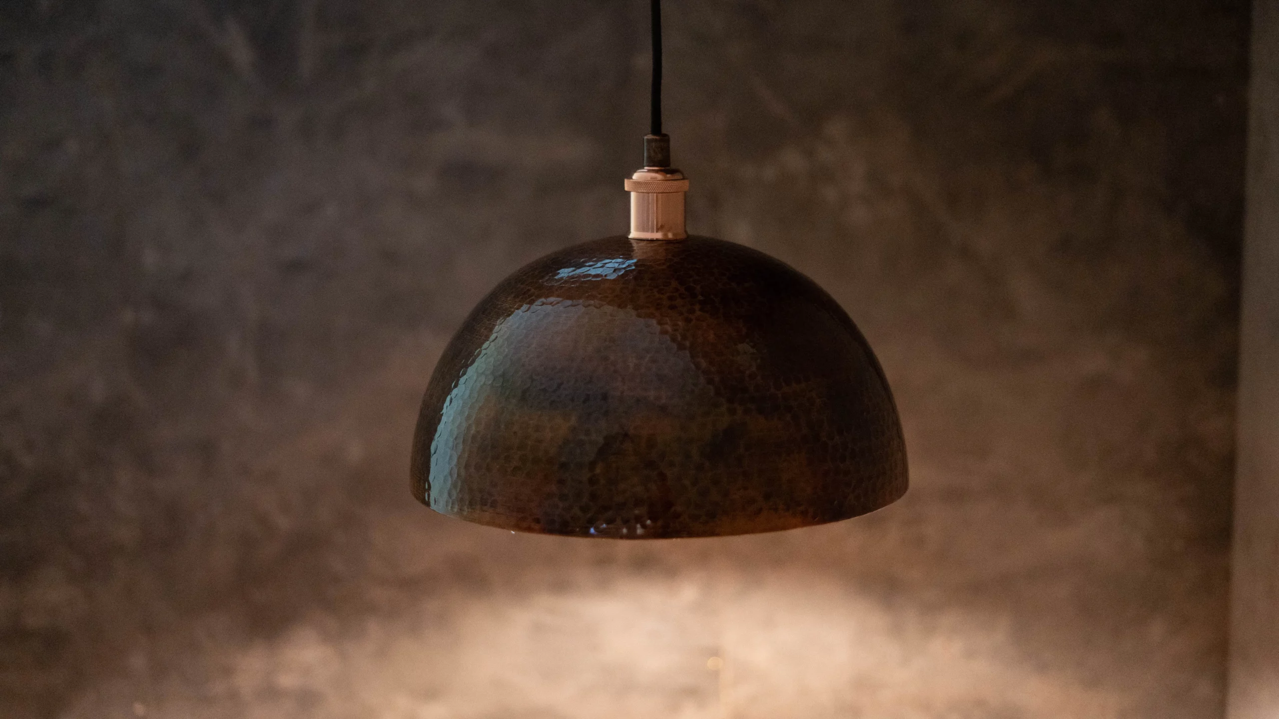 Installed Vintage Copper Pendant Light