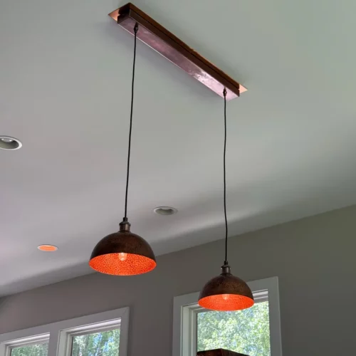 Antique Copper Light Fixture | Pack of Two Pendant Lights photo review